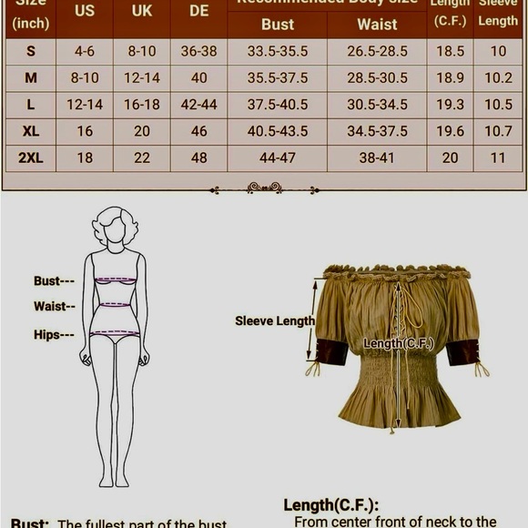 Women’s’ Renaissance Off Shoulder Blouse - Picture 4 of 6